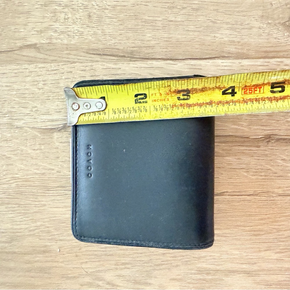 Vintage Y2K Coach Black Leather Wallet Bifold Snap Closure Coin Compartment - Picture 7 of 7